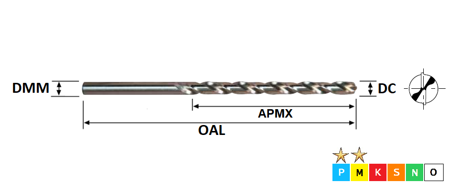 6.1mm HSS-Co Long Series Drill DIN340